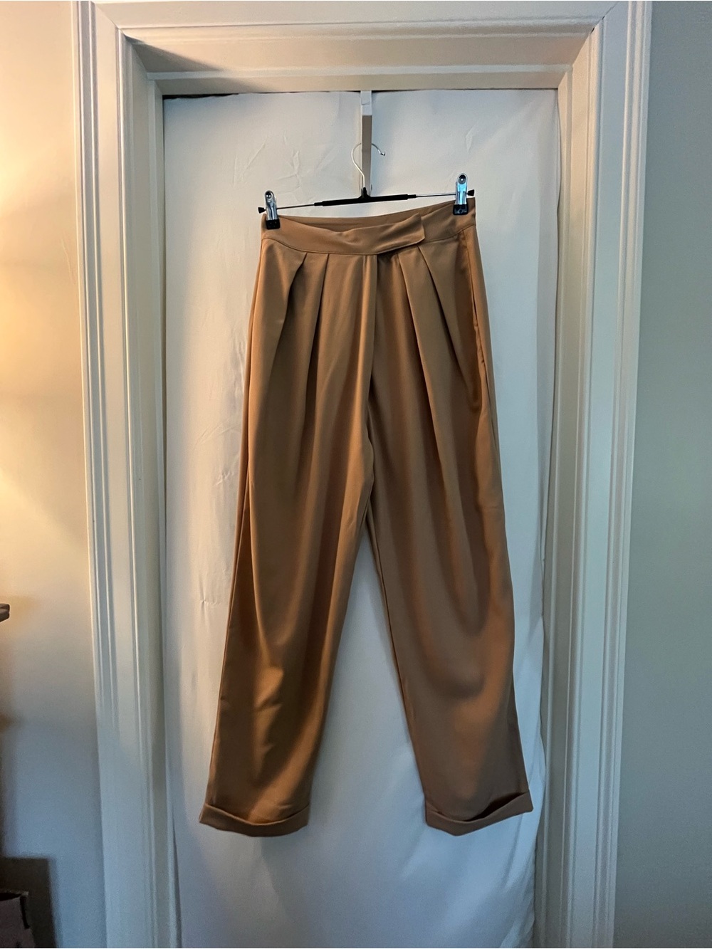 Lumiere Tan pleated pants size small